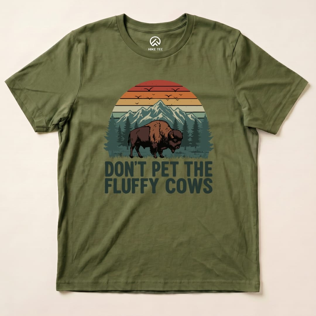Hike Tee T-Shirt Military Green / S Fluffy Cow Shirt