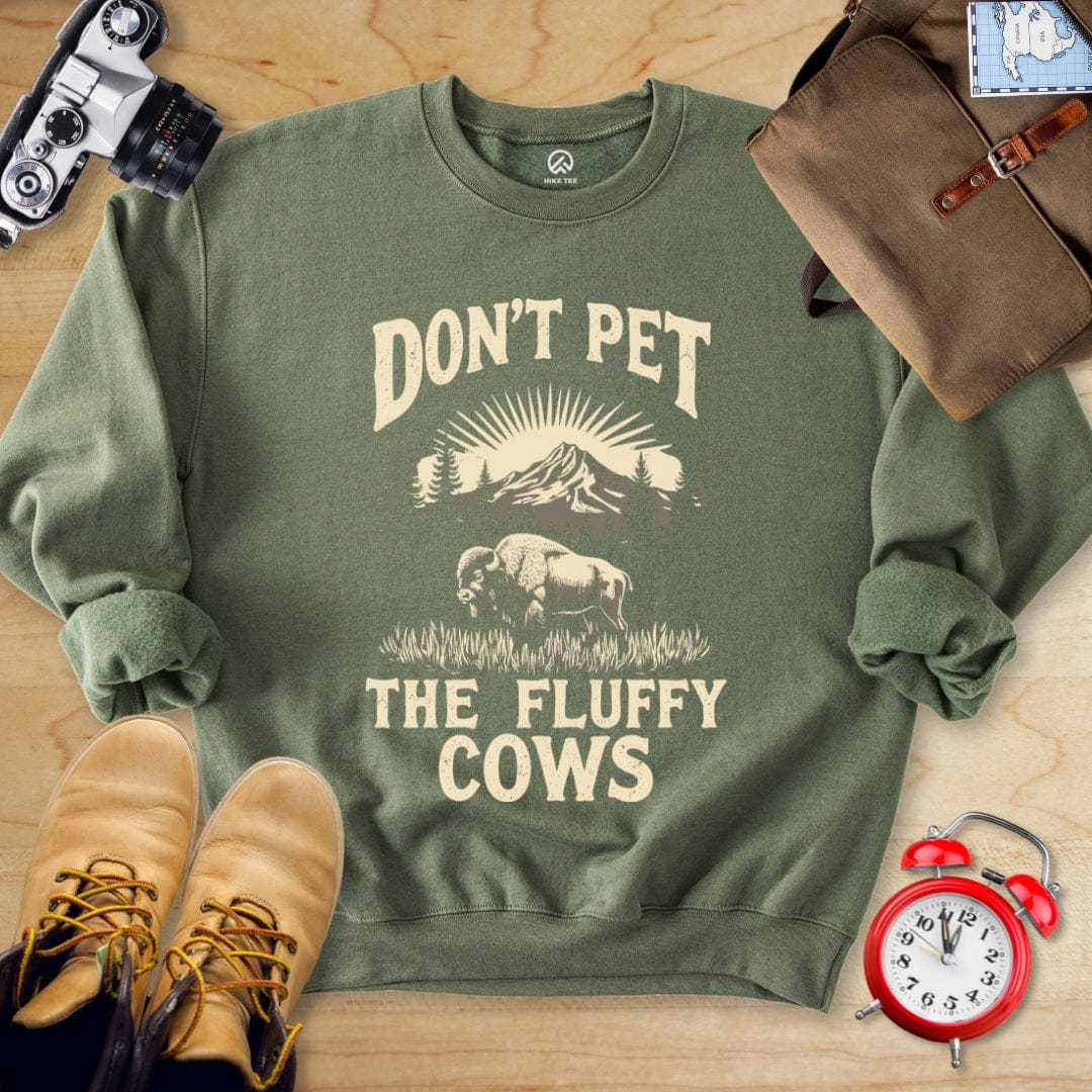 Hike Tee Sweatshirt Military Green / S Fluffy Cow Sweatshirt