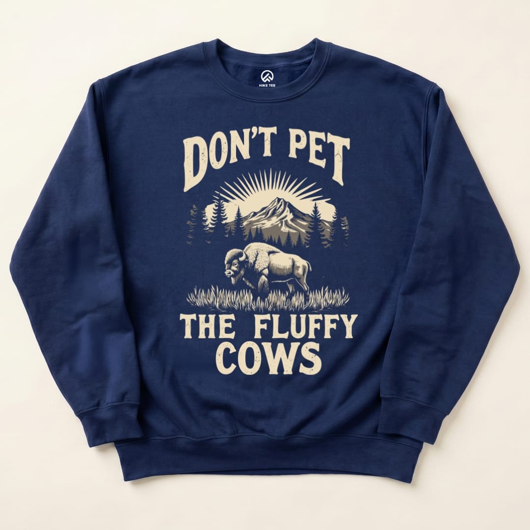 Fluffy Cow Sweatshirt Hike Tee Sweatshirt Navy / S