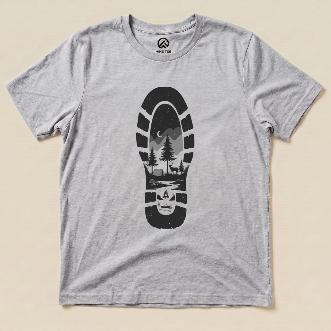 Footprint Shirt Hike Tee T-Shirt Athletic Heather / S