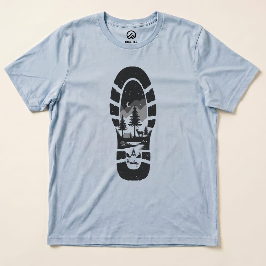 Footprint Shirt Hike Tee T-Shirt Baby Blue / S