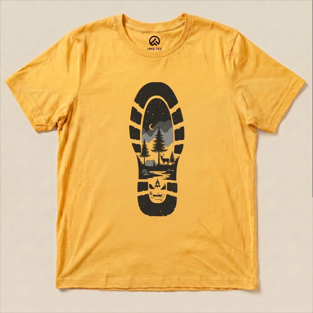 Footprint Shirt Hike Tee T-Shirt Gold / S
