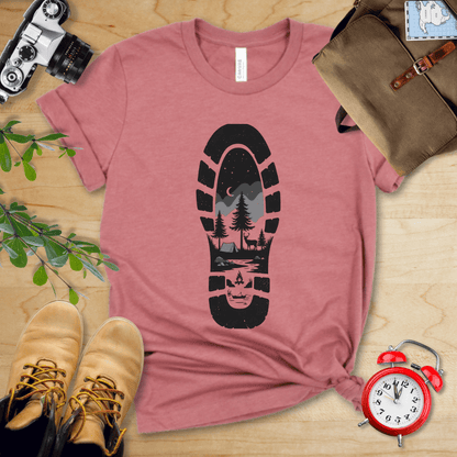 Hike Tee T-Shirt Heather Mauve / S Footprint Shirt