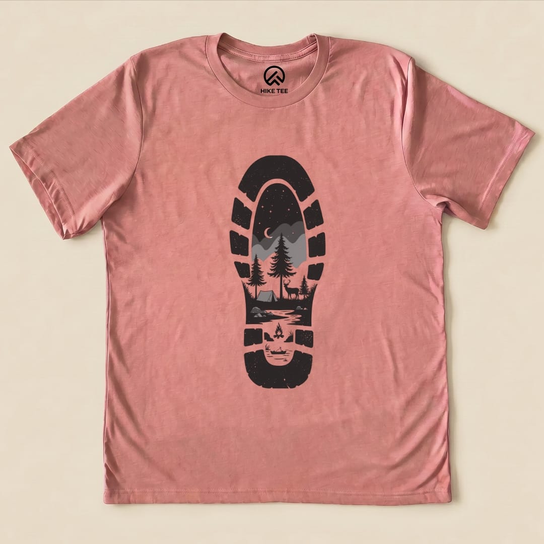 Footprint Shirt Hike Tee T-Shirt Heather Mauve / S
