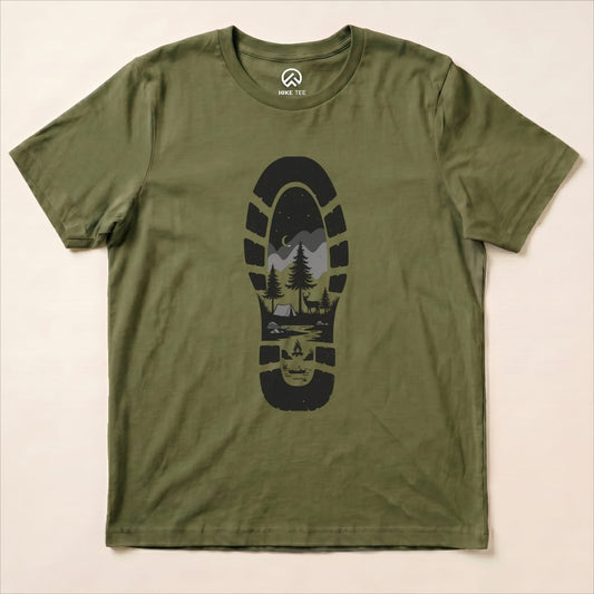 Footprint Shirt Hike Tee T-Shirt Military Green / S