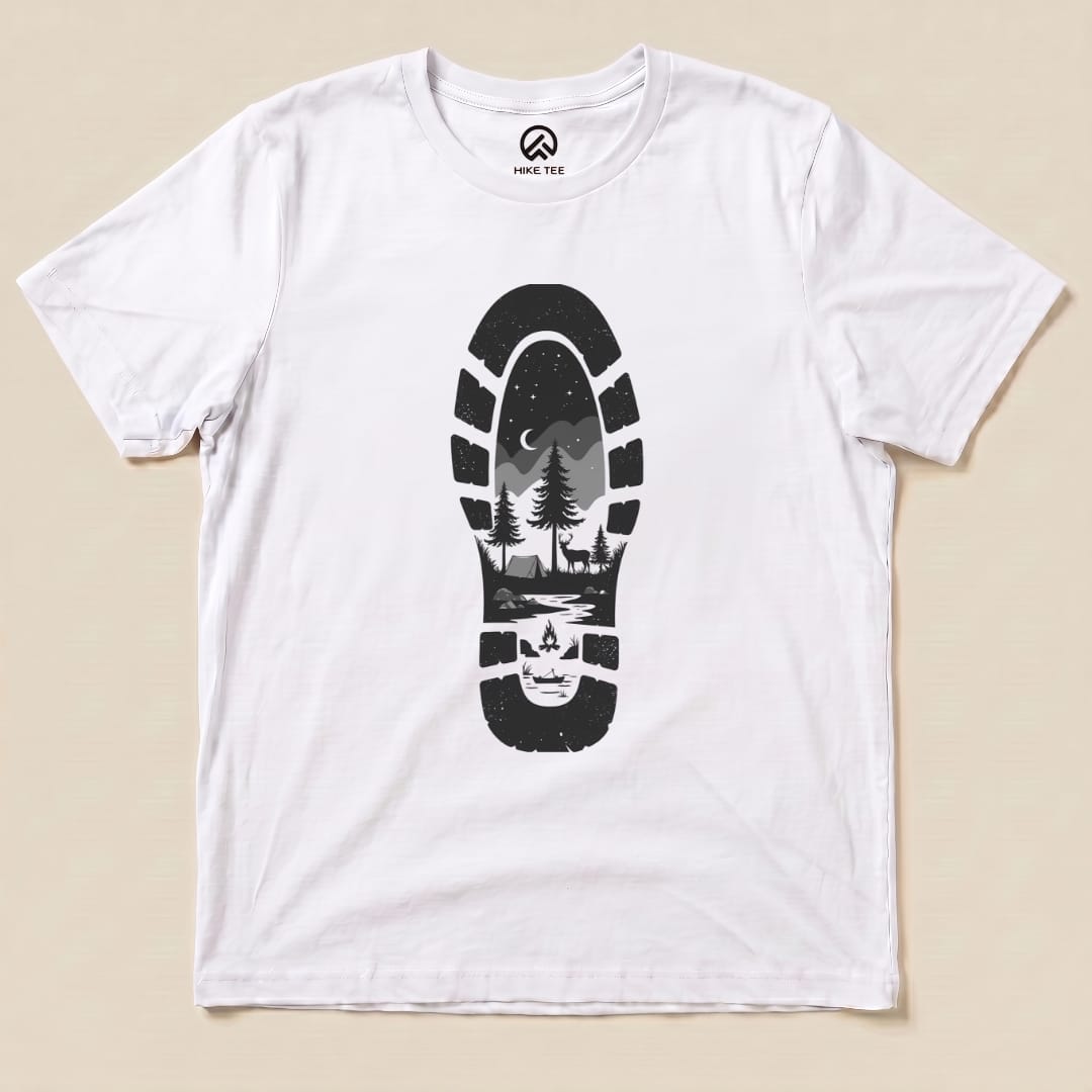 Footprint Shirt Hike Tee T-Shirt White / S