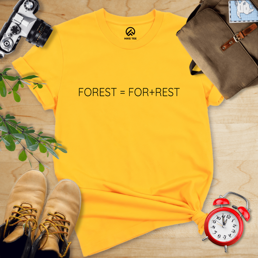 Hike Tee T-Shirt Gold / S Forest = For Rest Shirt