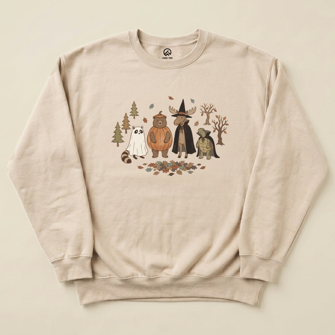 Sand Forest Friends Costume Party Sweatshirt with a forest animal Halloween costume party graphic