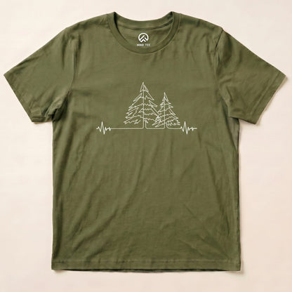 Forest Heart Rate Shirt Hike Tee T-Shirt Military Green / S