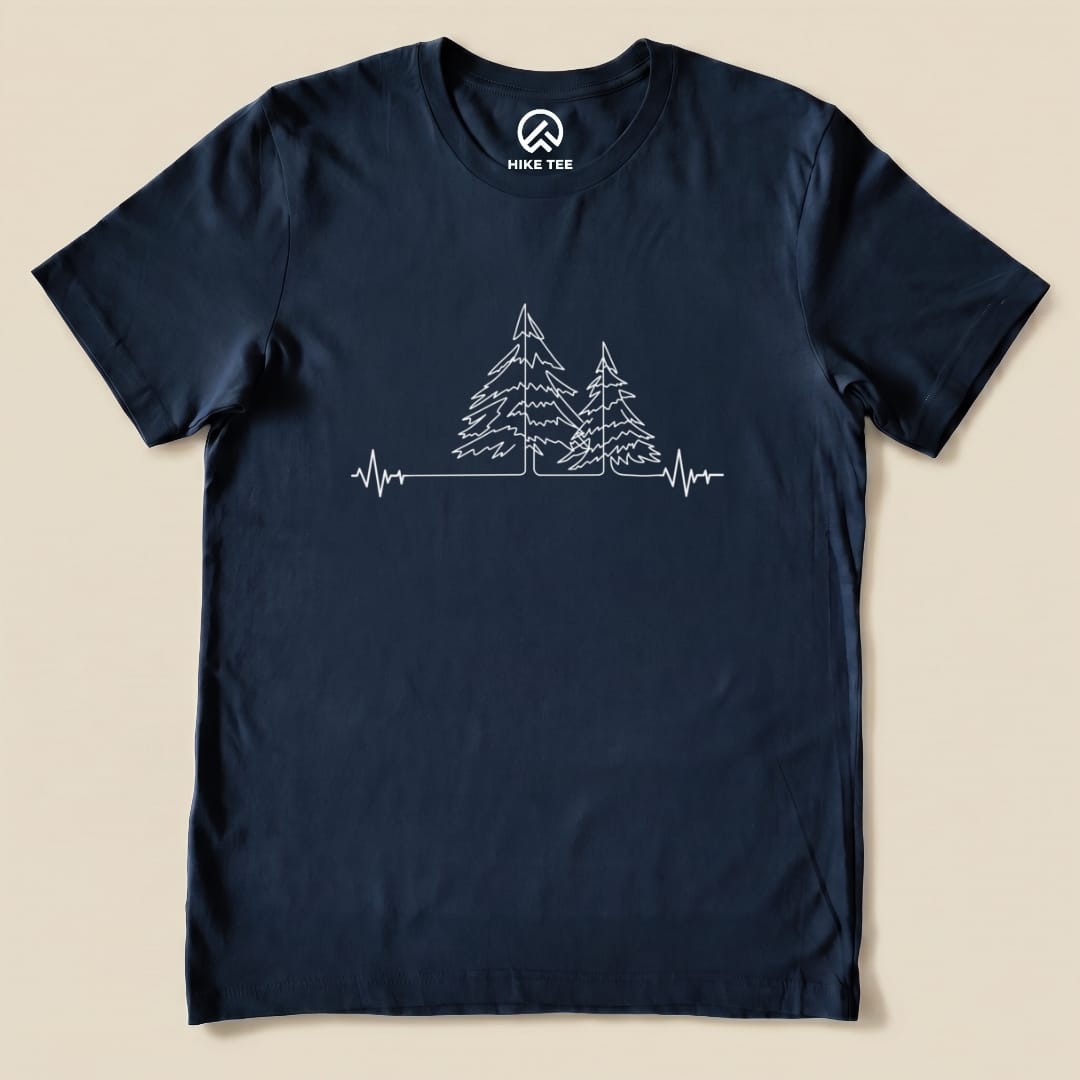 Forest Heart Rate Shirt Hike Tee T-Shirt Navy / S