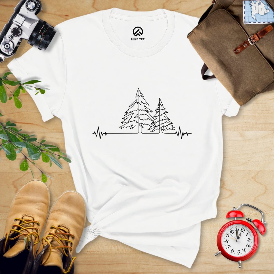 Hike Tee T-Shirt White / S Forest Heart Rate Shirt