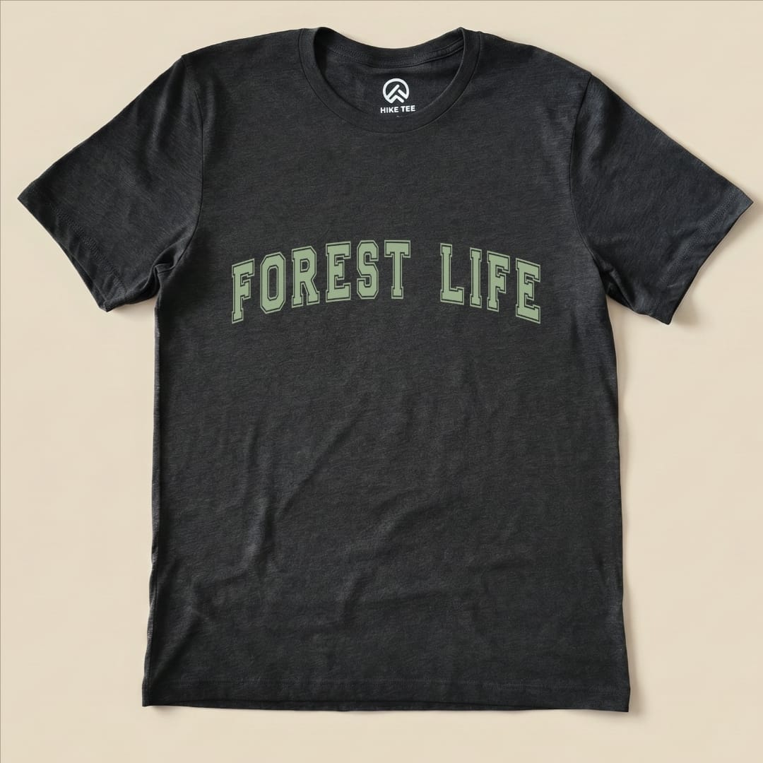 Forest Life Shirt Hike Tee T-Shirt Dark Grey Heather / S