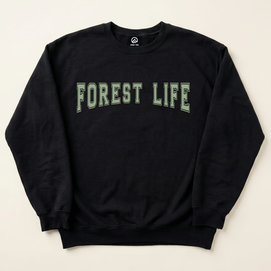 Forest Life Sweatshirt Hike Tee Sweatshirt Black / S