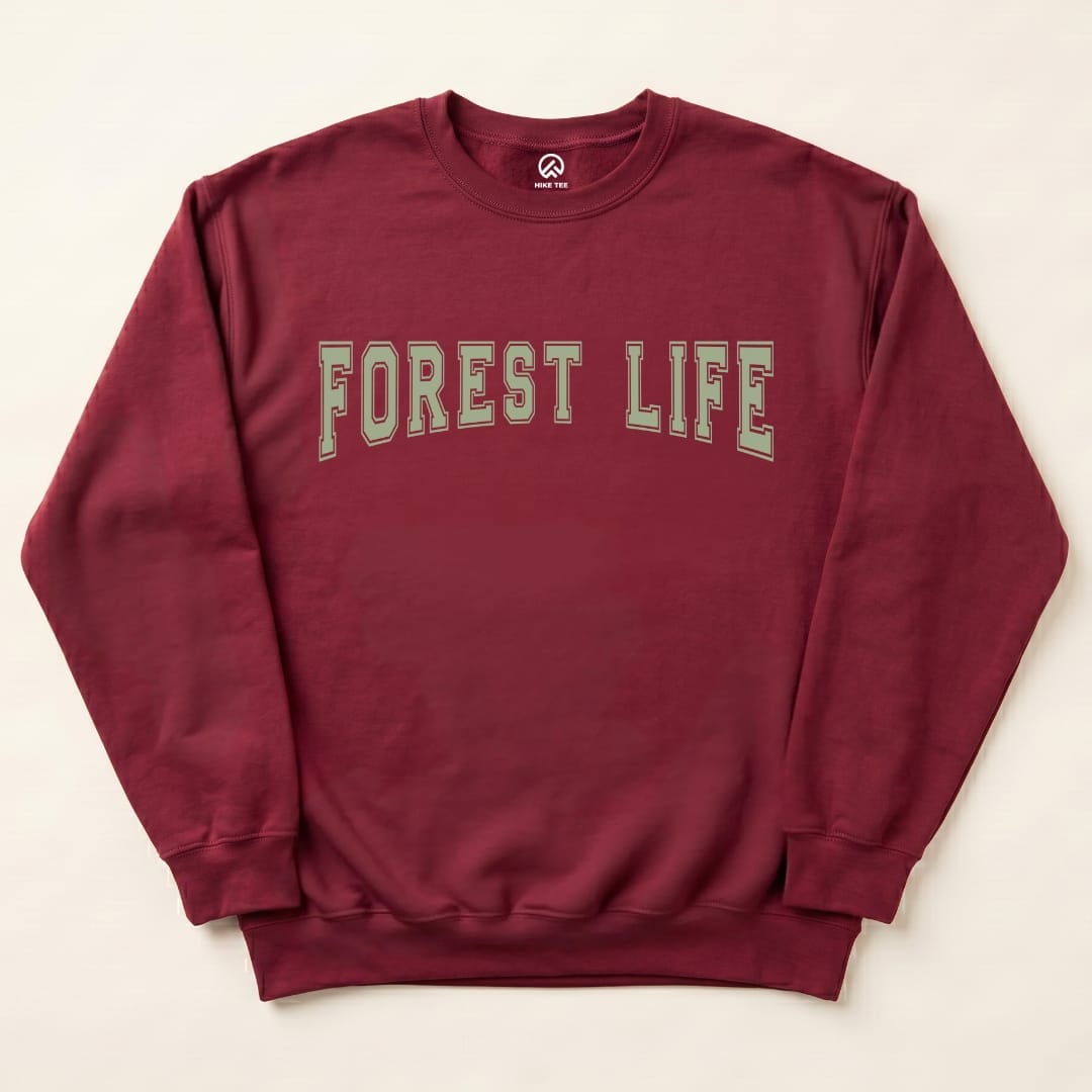 Forest Life Sweatshirt Hike Tee Sweatshirt Maroon / S