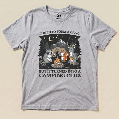 Form a Gang Camping Club Shirt Hike Tee T-Shirt Athletic Heather / S