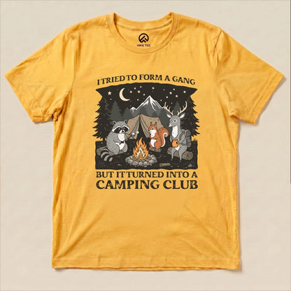 Form a Gang Camping Club Shirt Hike Tee T-Shirt Gold / S