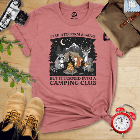 Hike Tee T-Shirt Heather Mauve / S Form a Gang Camping Club Shirt
