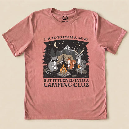 Form a Gang Camping Club Shirt Hike Tee T-Shirt Heather Mauve / S