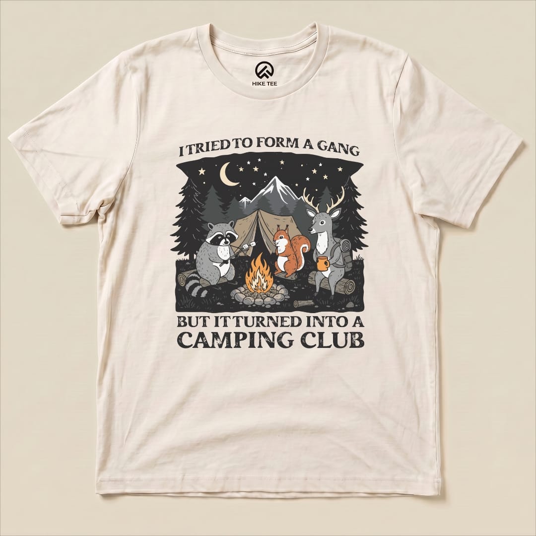 Form a Gang Camping Club Shirt Hike Tee T-Shirt Natural / S