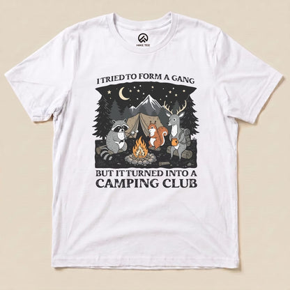 Form a Gang Camping Club Shirt Hike Tee T-Shirt White / S