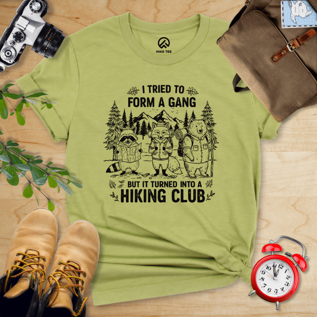 Hike Tee T-Shirt Heather Green / S Form a Gang Hiking Club Shirt