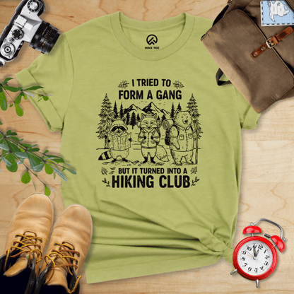 Hike Tee T-Shirt Heather Green / S Form a Gang Hiking Club Shirt