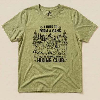 Form a Gang Hiking Club Shirt Hike Tee T-Shirt Heather Green / S