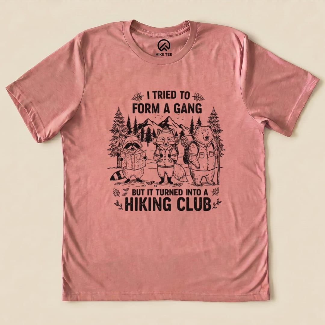 Form a Gang Hiking Club Shirt Hike Tee T-Shirt Heather Mauve / S