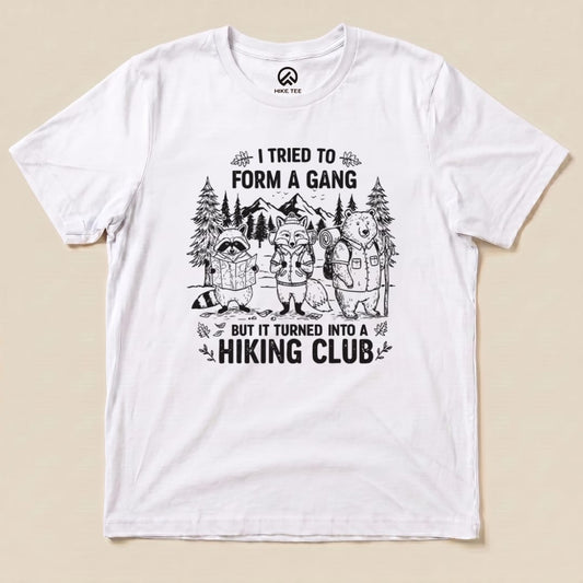 Form a Gang Hiking Club Shirt Hike Tee T-Shirt White / S