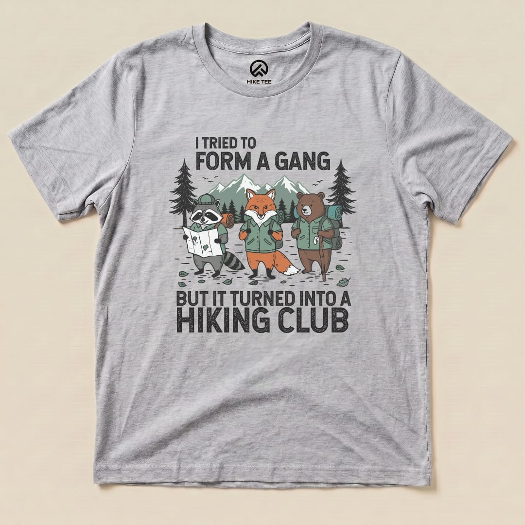 Form a Gang Hiking Shirt Hike Tee T-Shirt Athletic Heather / S