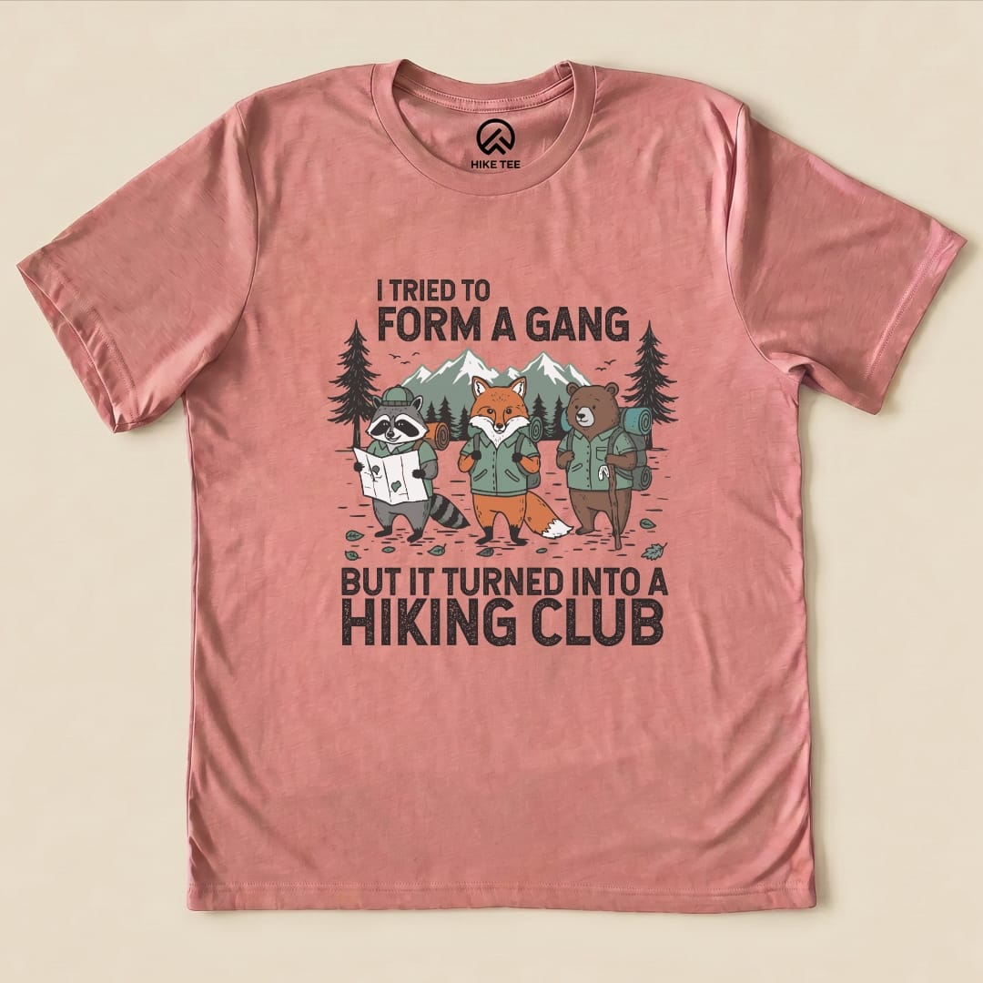 Form a Gang Hiking Shirt Hike Tee T-Shirt Heather Mauve / S