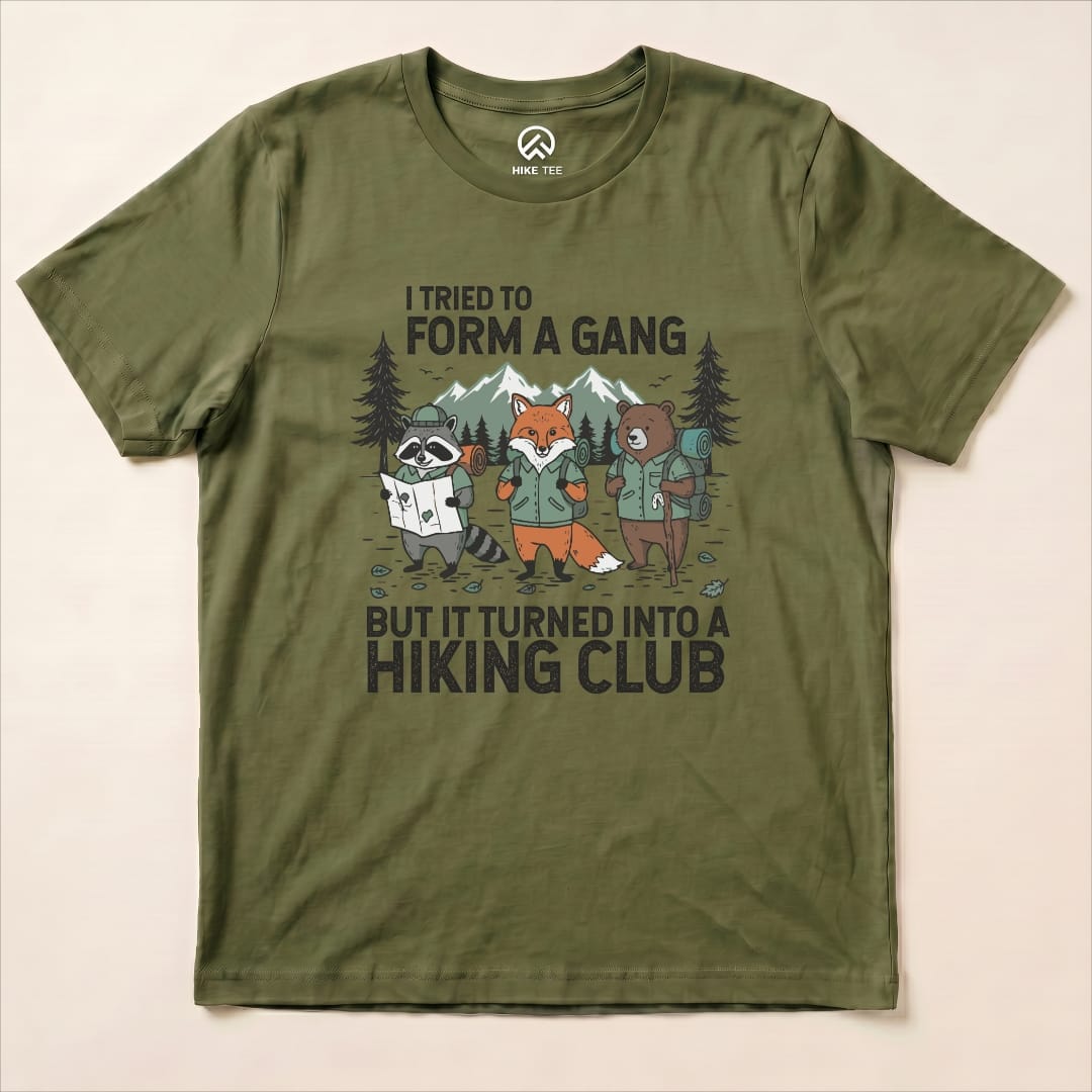 Form a Gang Hiking Shirt Hike Tee T-Shirt Military Green / S