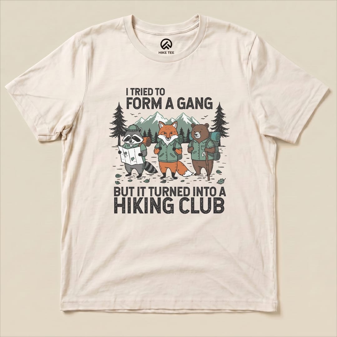 Form a Gang Hiking Shirt Hike Tee T-Shirt Natural / S