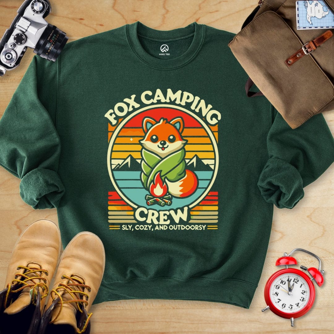 Hike Tee Sweatshirt Forest Green / S Fox Camping Crew Sweatshirt