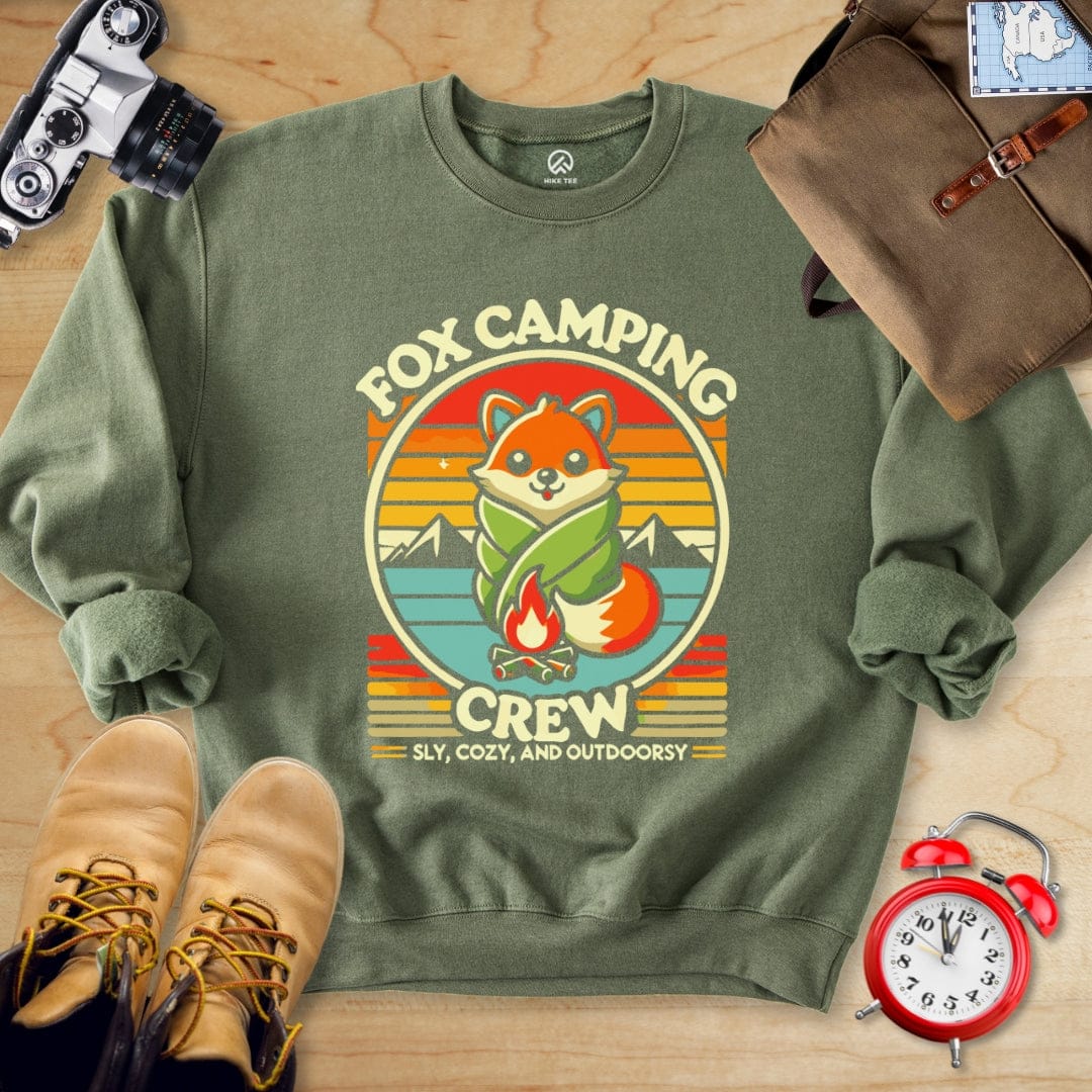 Hike Tee Sweatshirt Military Green / S Fox Camping Crew Sweatshirt