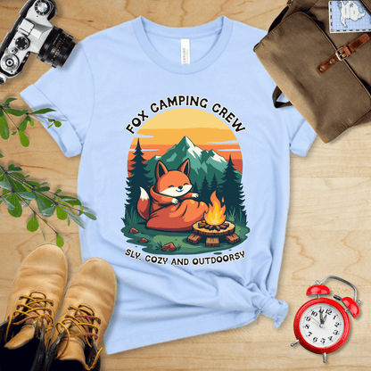 Printify T-Shirt Baby Blue / S Fox Camping Crew