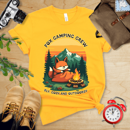 Printify T-Shirt Gold / S Fox Camping Crew