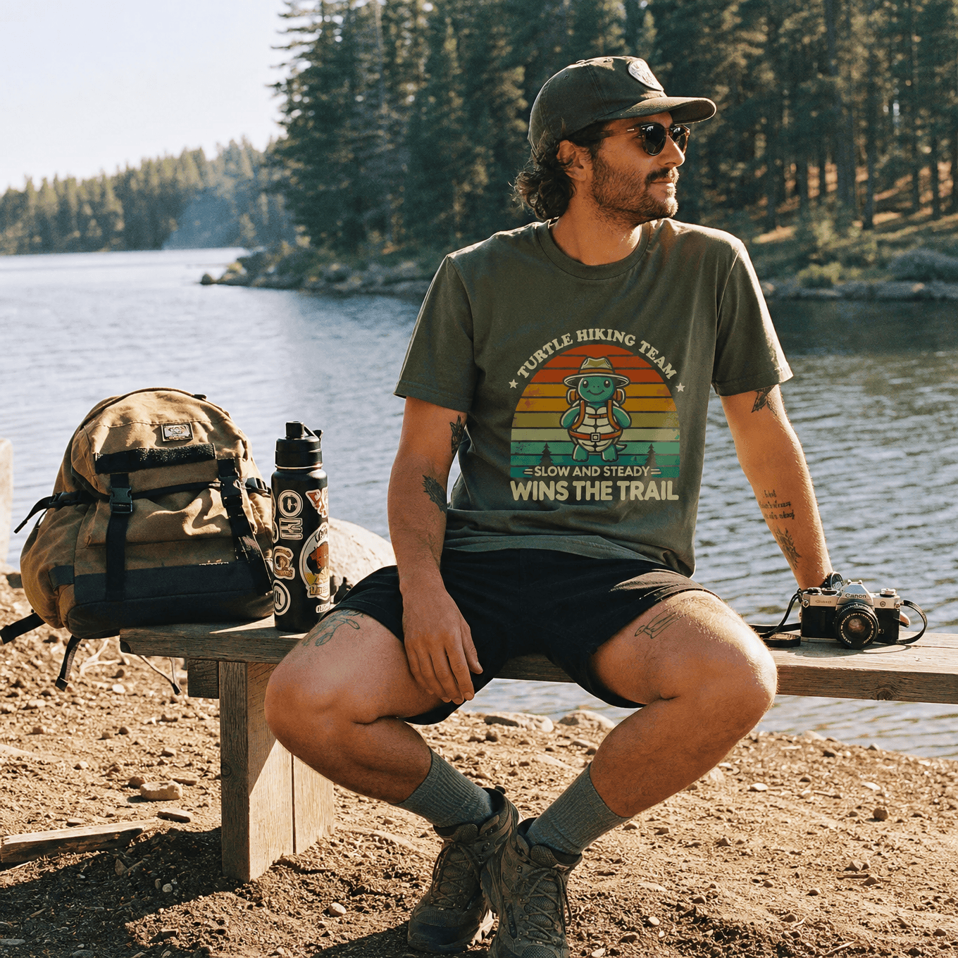 Funny Turtle Hiking Team Shirt
