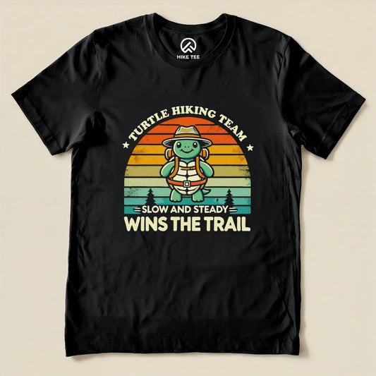 Hike Tee T-Shirt Black / S Funny Turtle Hiking Team Shirt