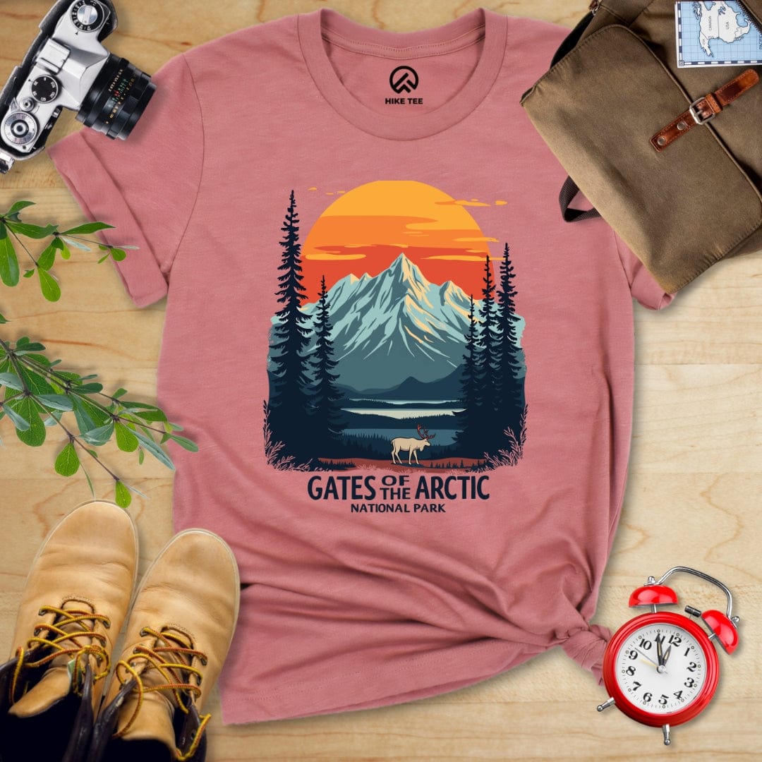 Hike Tee T-Shirt Heather Mauve / S Gates of the Arctic National Park Shirt