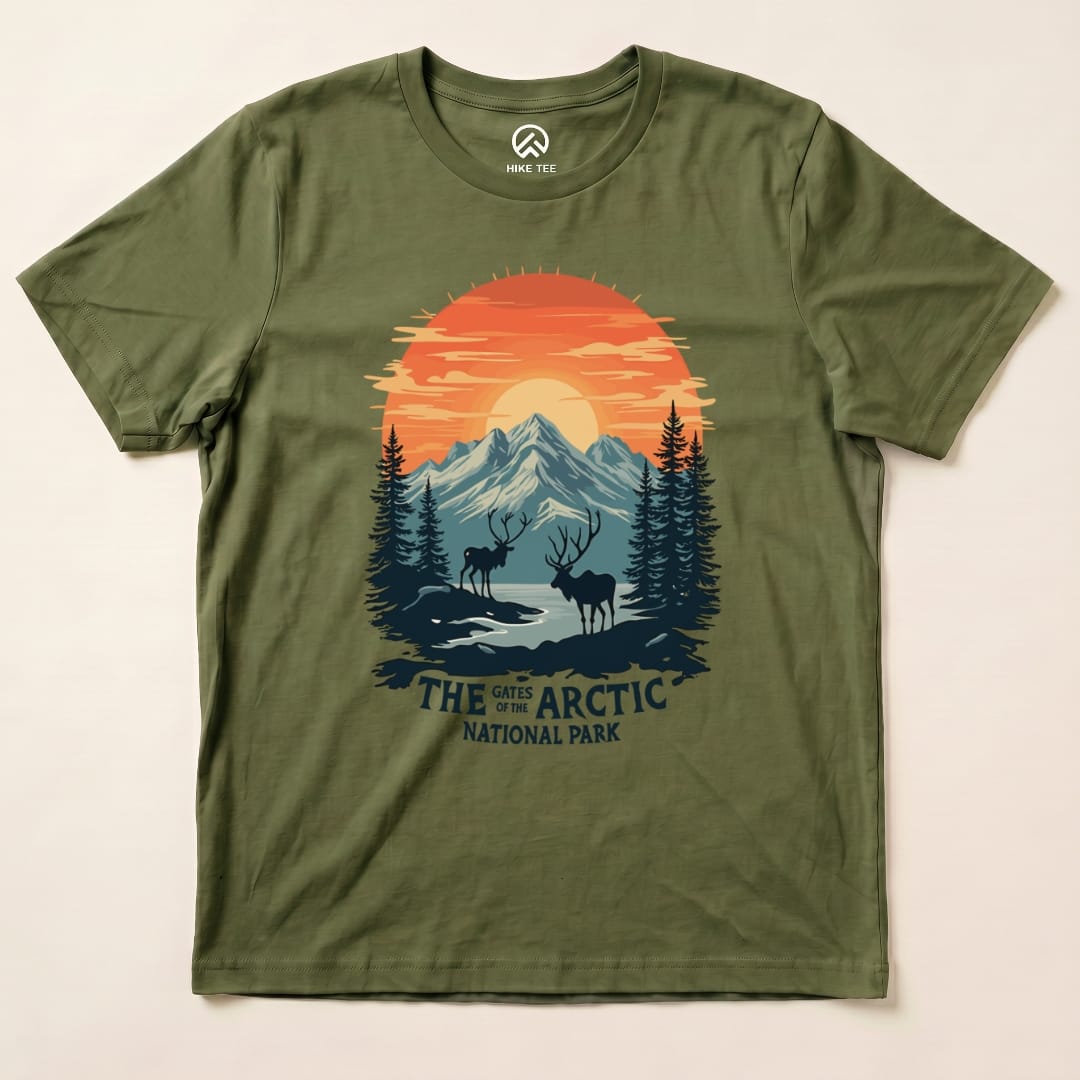 Hike Tee T-Shirt Military Green / S Gates of the Arctic National Park Shirt