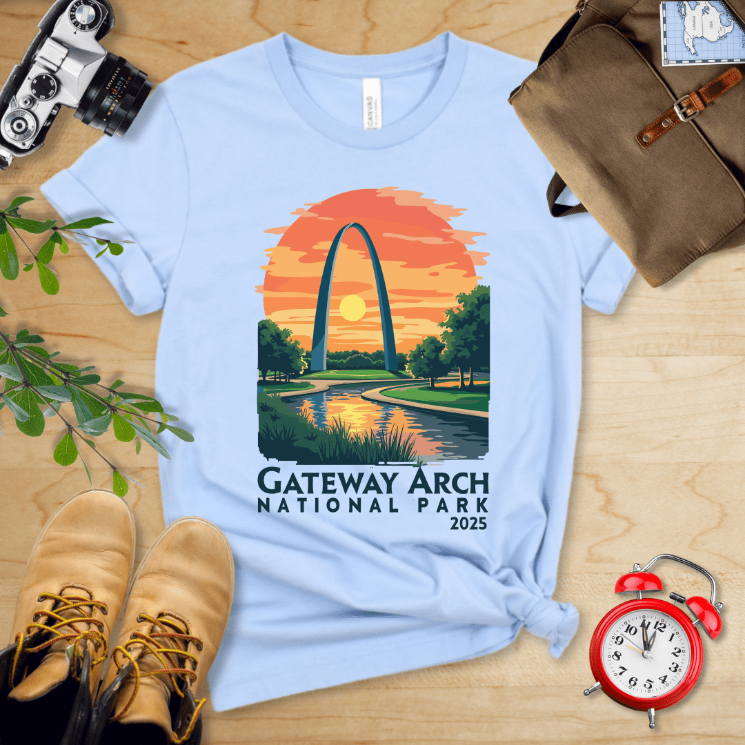 AnywherePOD T-Shirt Baby Blue / S Gateway Arch National Park Shirt + Personalization