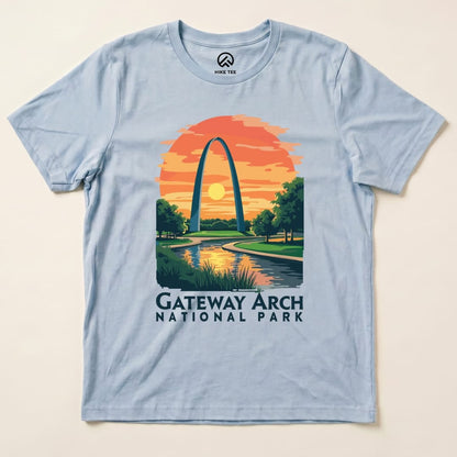 Hike Tee T-Shirt Baby Blue / S Gateway Arch National Park Shirt