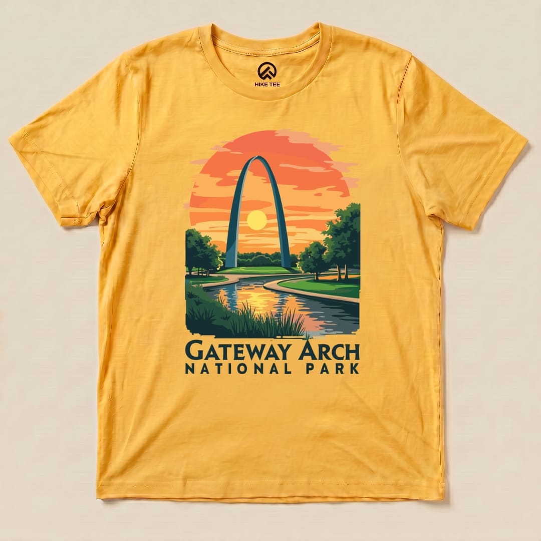 Hike Tee T-Shirt Gold / S Gateway Arch National Park Shirt