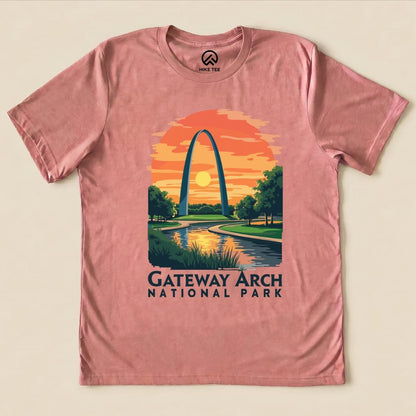 Hike Tee T-Shirt Heather Mauve / S Gateway Arch National Park Shirt