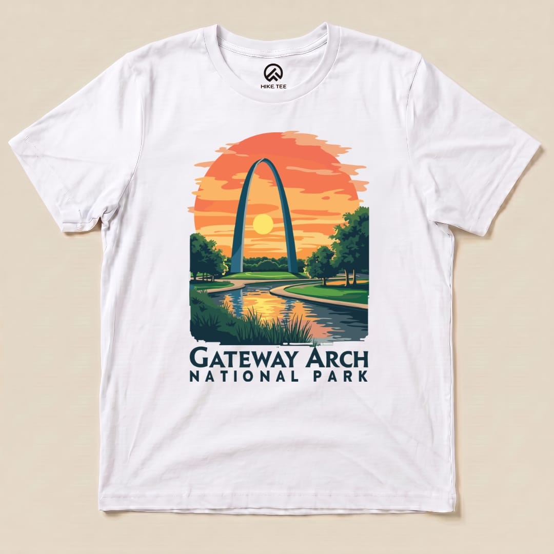 Hike Tee T-Shirt White / S Gateway Arch National Park Shirt
