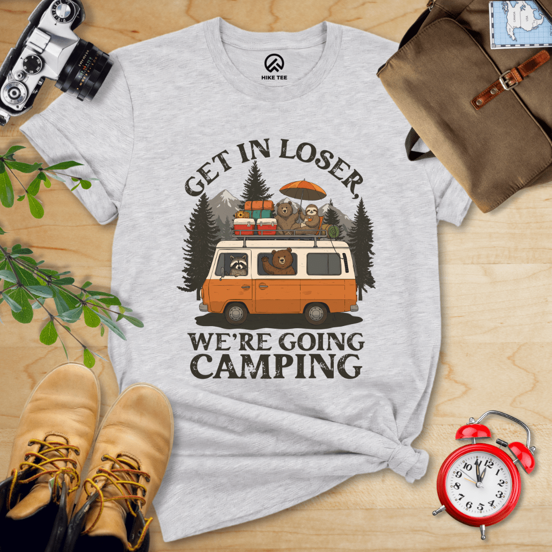 Hike Tee T-Shirt Athletic Heather / S Get in Loser Camping Shirt