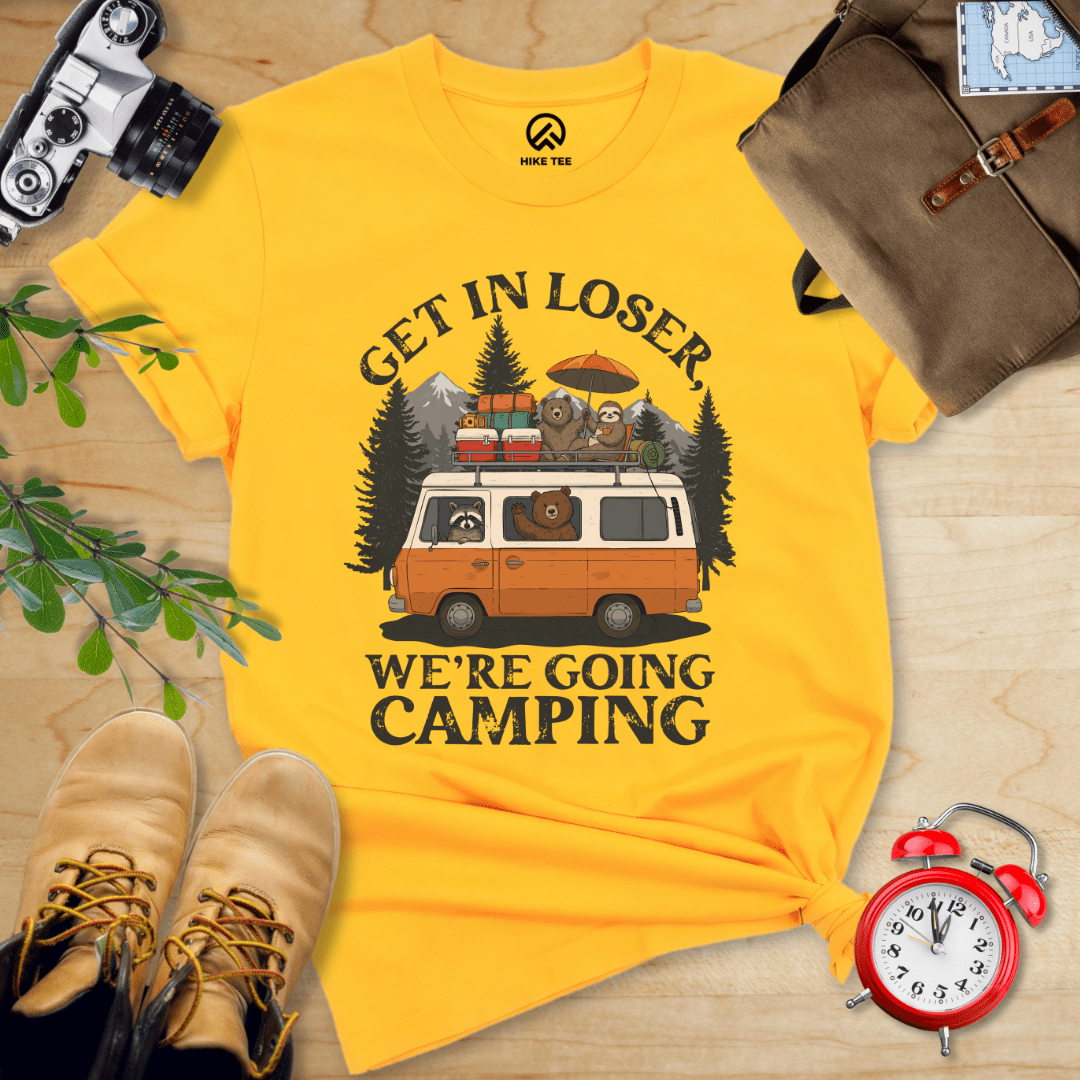 Hike Tee T-Shirt Gold / S Get in Loser Camping Shirt