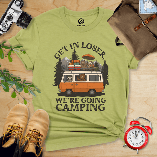 Hike Tee T-Shirt Heather Green / S Get in Loser Camping Shirt