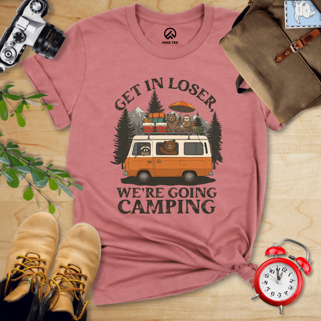 Hike Tee T-Shirt Heather Mauve / S Get in Loser Camping Shirt